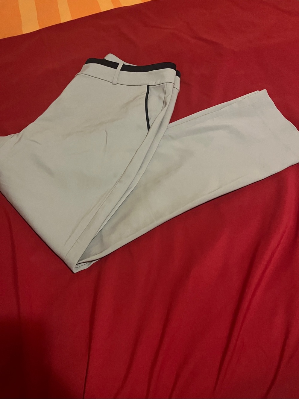 Ann Taylor Khaki Color  Ankle Pants with Black Trim